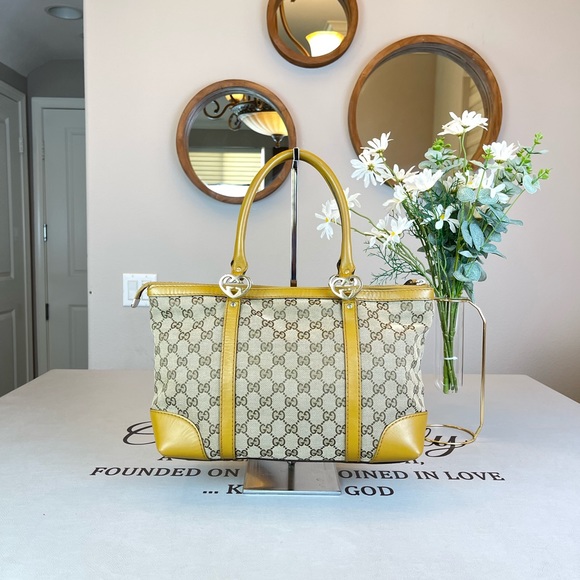 Gucci GG Logo Supreme Small Totes Satchel Handbag